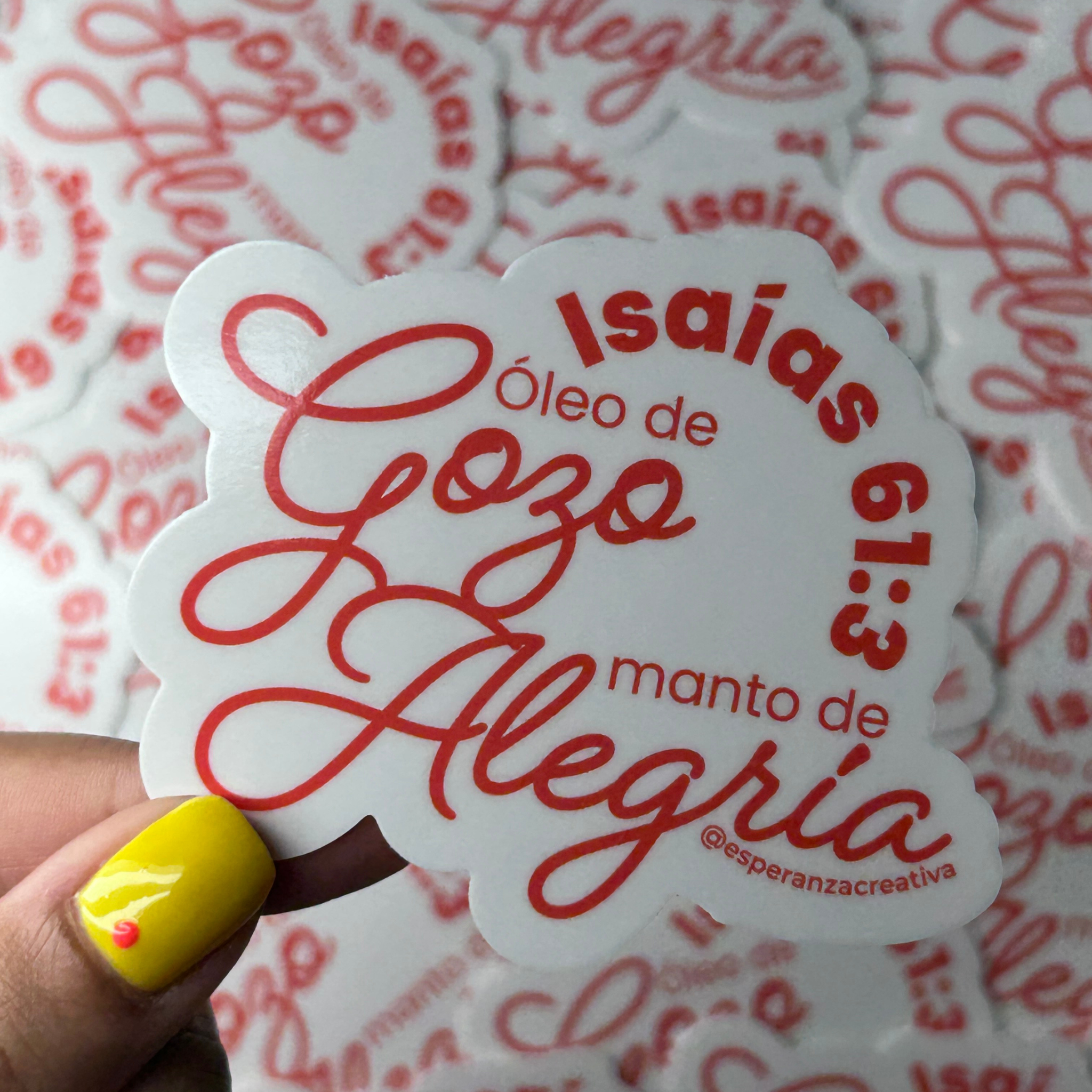STICKER OLEO DE GOZO MANTO DE ALEGRIA