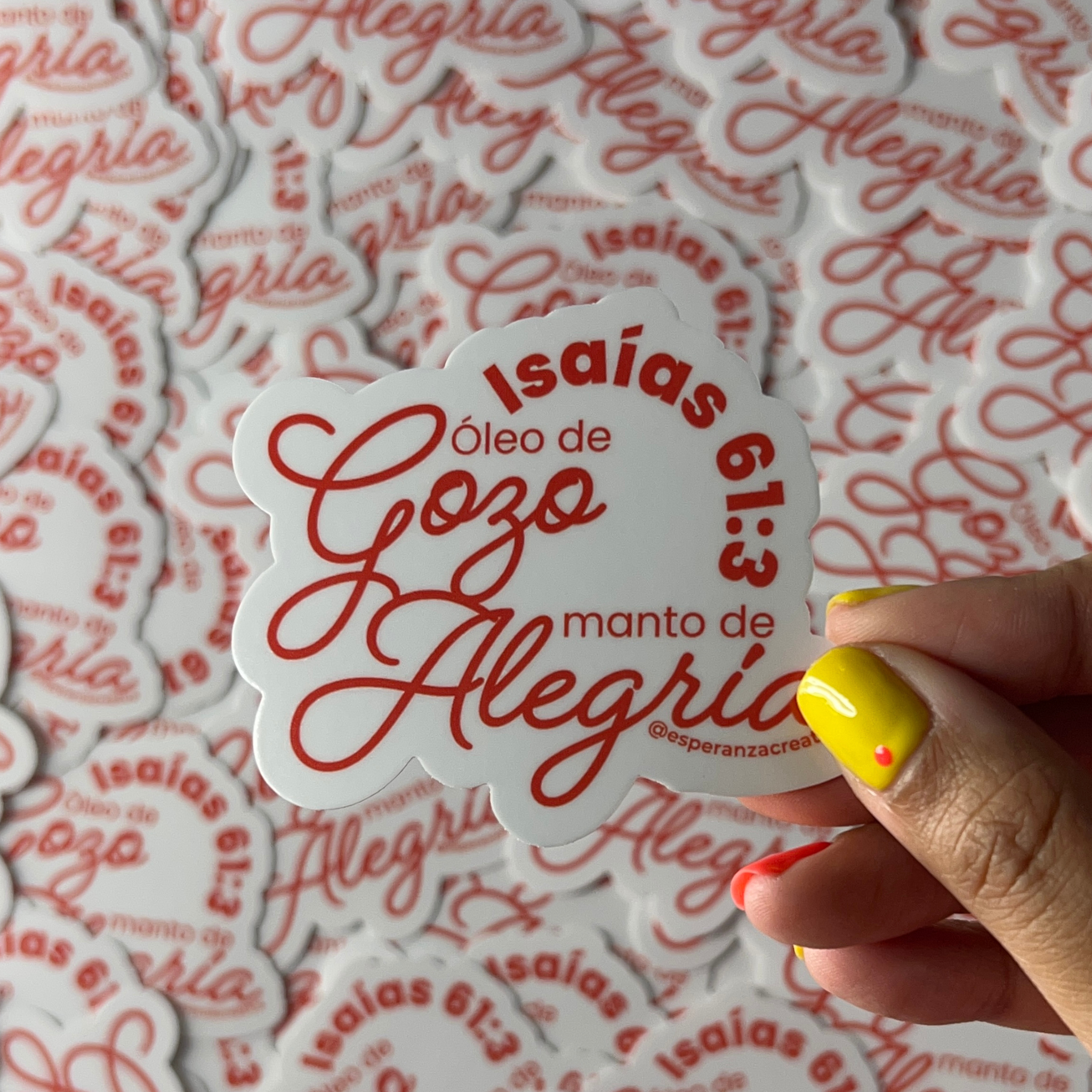 STICKER OLEO DE GOZO MANTO DE ALEGRIA